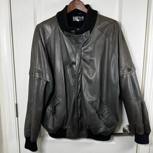 Dunhill London Bomber Calf Leather 100% Cashmere Jacket Gray Mens L Retail $4995